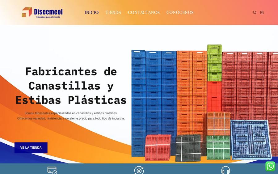 Captura real del sitio web de Discemcol